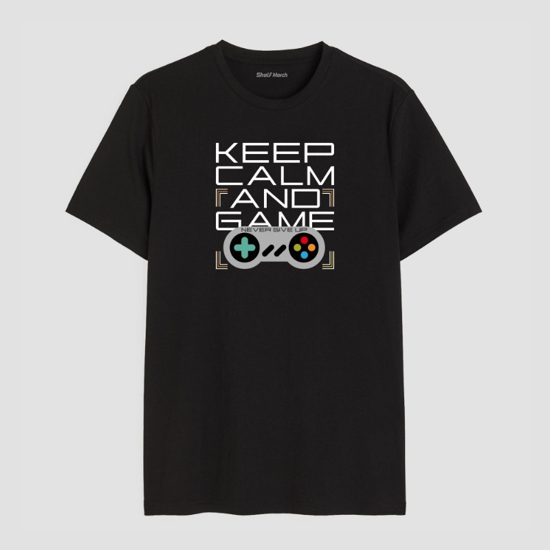 Keep Calm And Game Round Neck T-Shirt